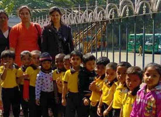 Children playing outdoor sports at daycare in Bangalore